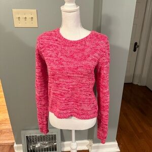 Hollister Women’s Large Pink Crop Sweater long sleeve Wool cotton blend